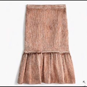 Jcrew collection rose gold fluted skirt